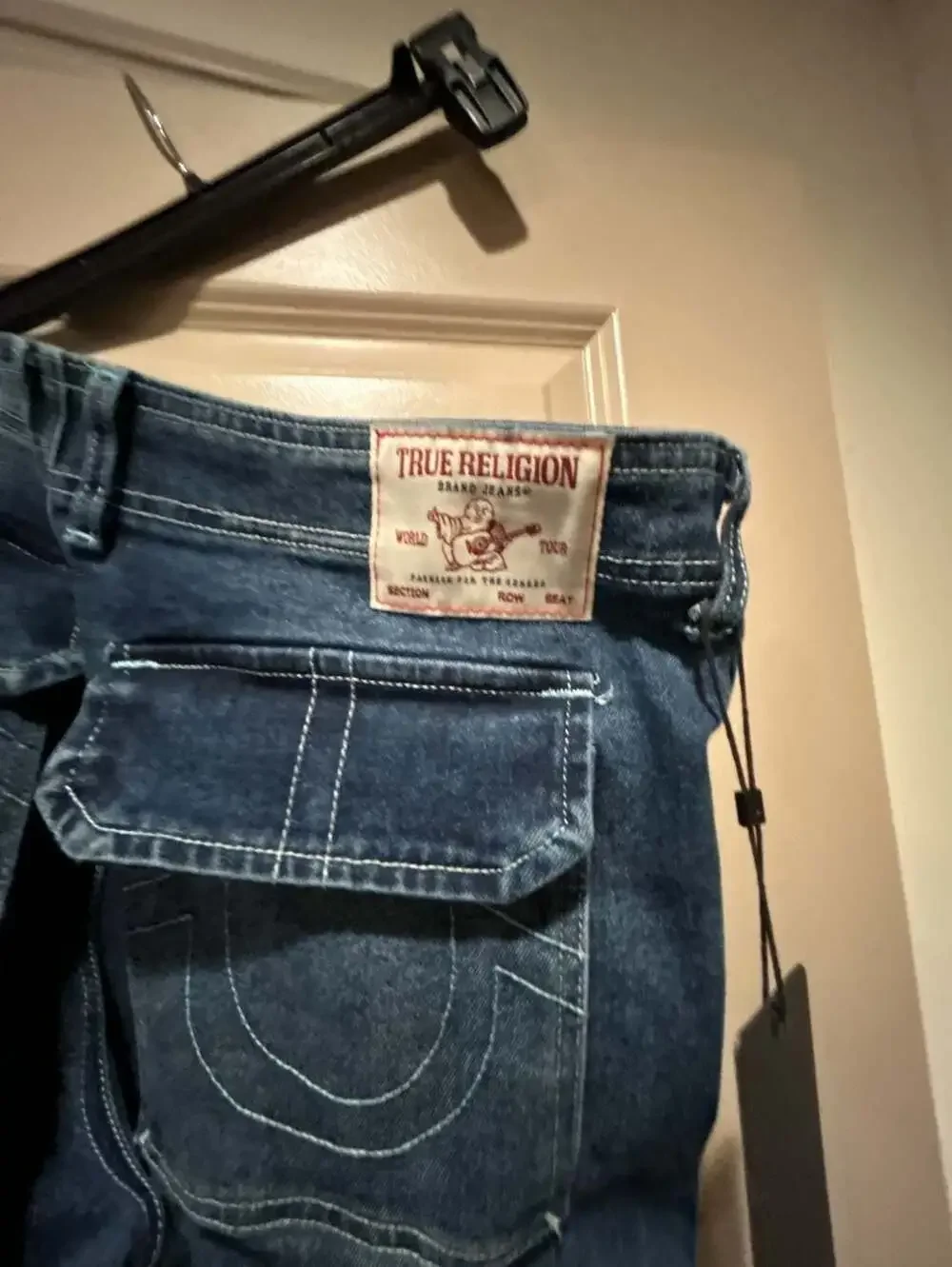 True Religion Denim Cargo Straight Leg Jeans